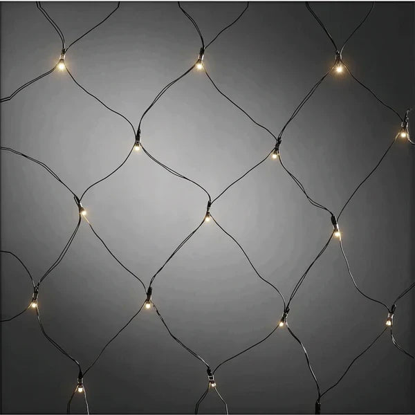 Dual Power Solar 160 LED Connectable Net Light - Warm White