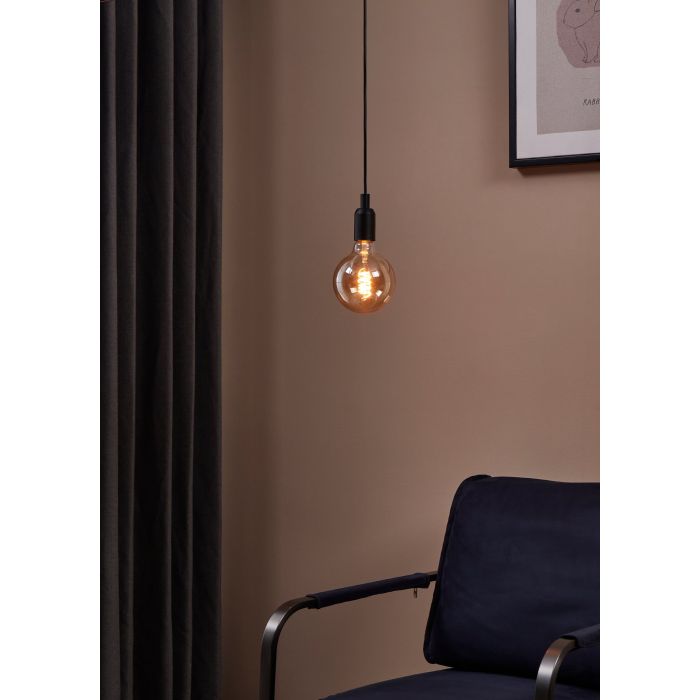 Amber G125 Ball E27 Spiral Filament Globe