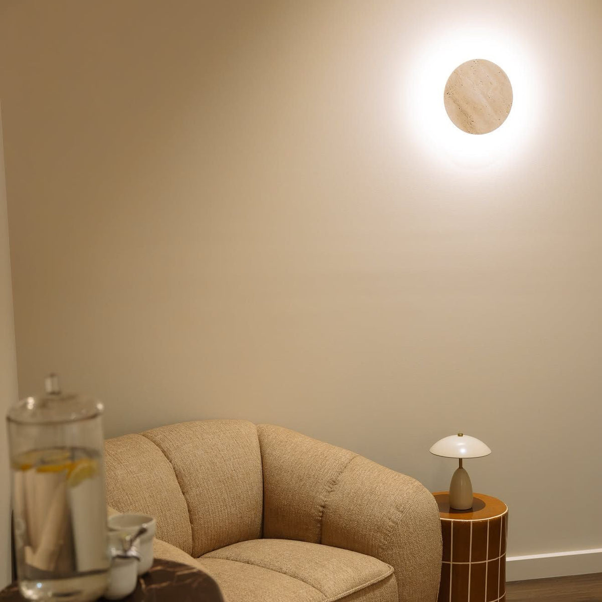 Halo Wall Light - Travertine