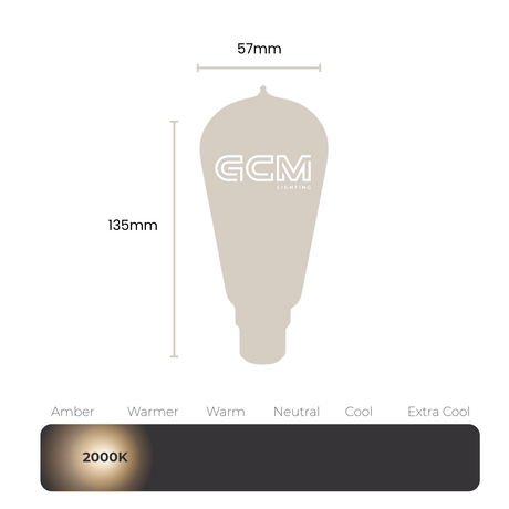 Pear ST57 Carbon Filament Globe - B22 - Extra Warm 2000K