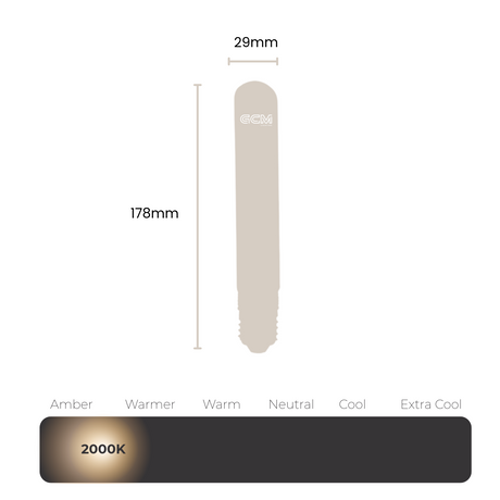 Tubular T9 Carbon Filament Globe - E27 - Extra Warm 2000K