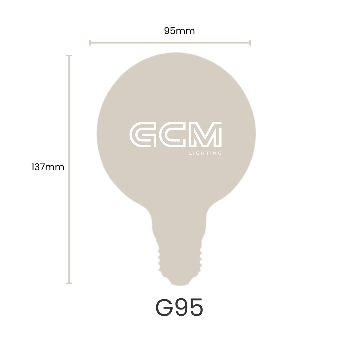 Amber G95 Ball E27 Spiral Filament Globe