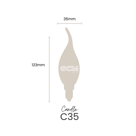 Candle E14 Flame Tip Globe - frosted warm white