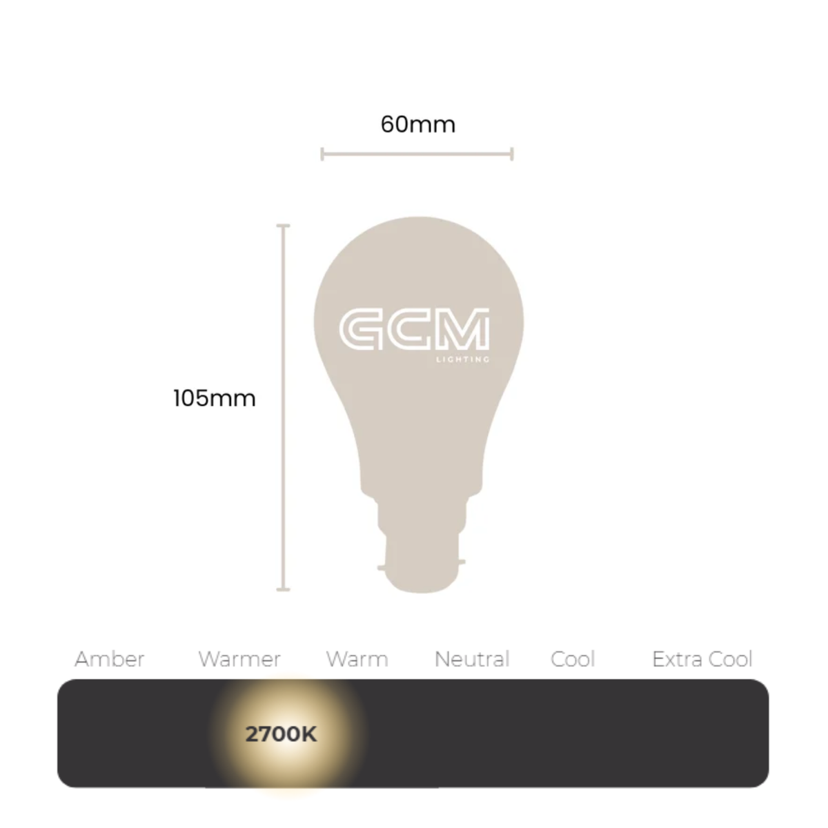 A60 GLS LED B22 - Full Opal Globe - warm white