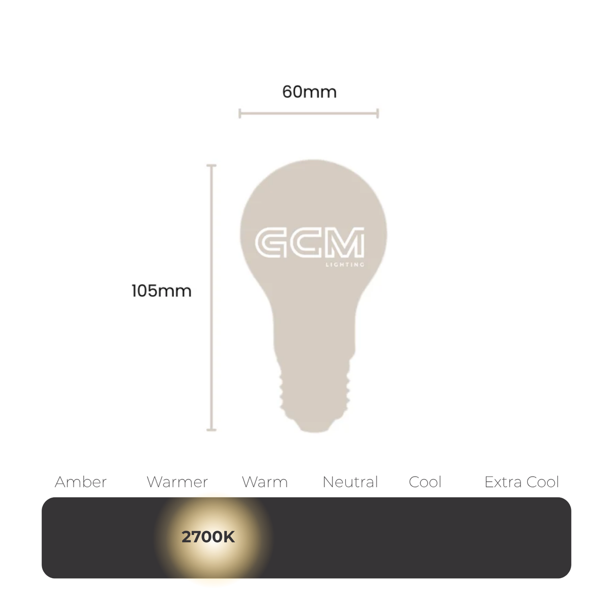 A60 GLS LED E27 - Full Opal Globe - warm white