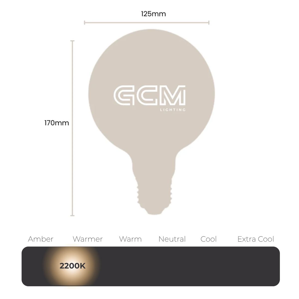G125 Vintage Retro Filament Spiral LED E27 Globe
