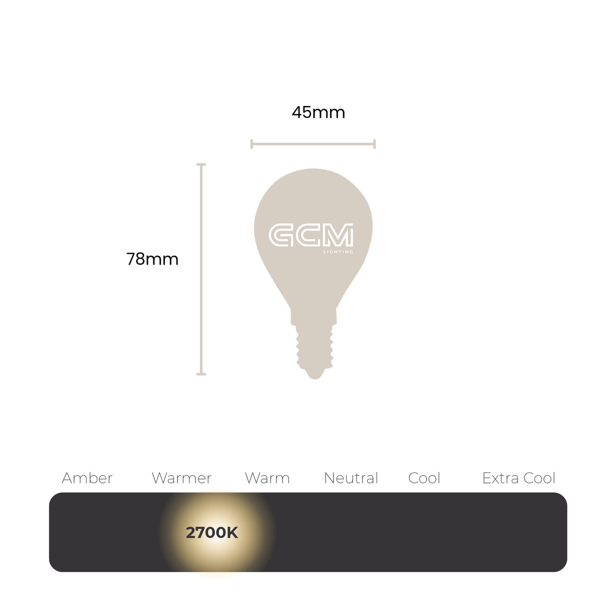 Fancy Round 4W LED E14 Clear Filament Globe - warmer white