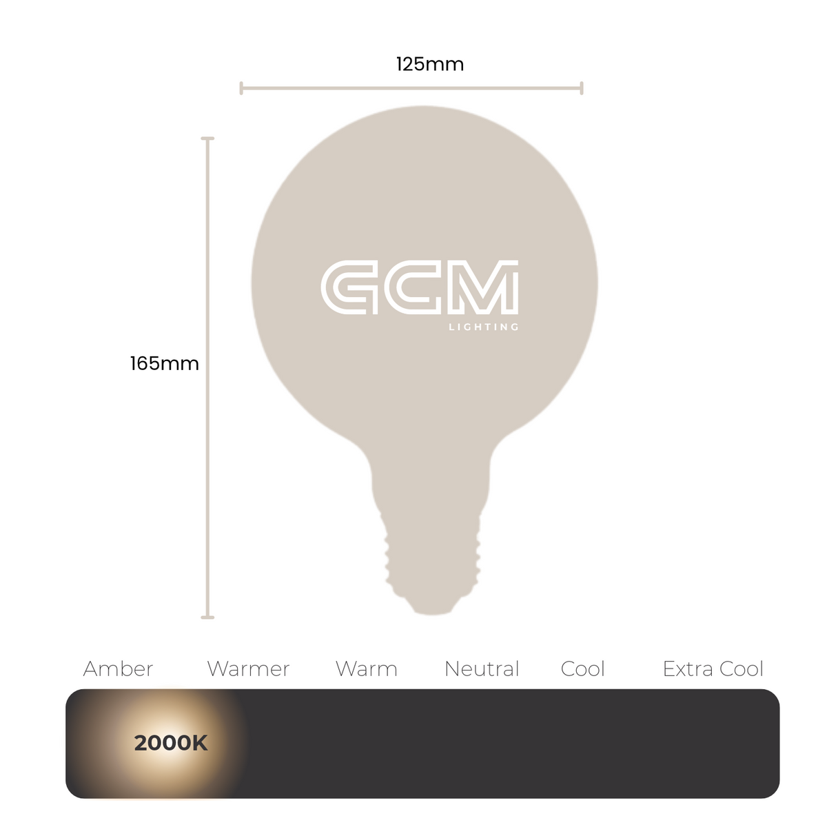 G125 Carbon Filament Globe - E27 - Extra Warm 2000K