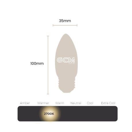 Candle E27 Globe - Clear - Warm White 2700K - 4W
