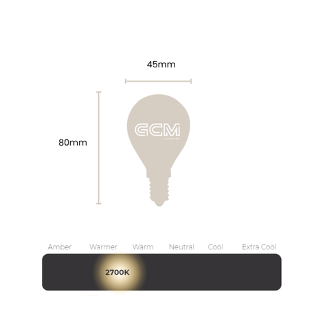 Fancy Round 4W E14 LED Frost Globe - 2700K - Warmer White