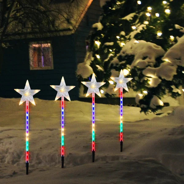 Set of 4 LED Shooting Star Garden Light
