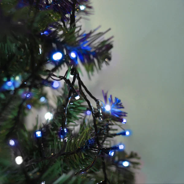 400 Sparkle LED Connectable String Light - Black Cable - Blue + White Flicker