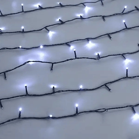 400 Sparkle LED Connectable String Light - Black Cable - Blue + White Flicker