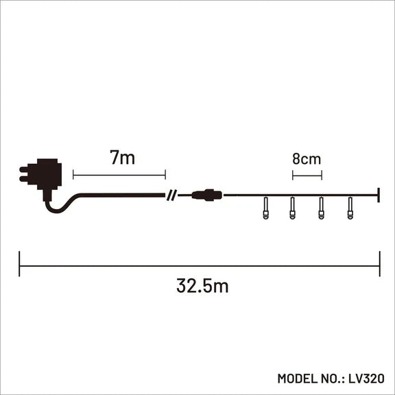 320 Frosted LED Connectable String Light - 6 Colour Options - Red+Green