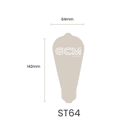 ST64 Pear E27 Vintage Decorative LED Filament Style Globe - Amber