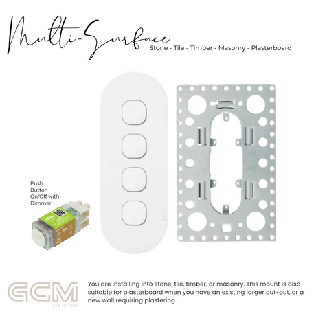 ZETR - 12 / Surface - Matte White Switch 1 - 4 Gang