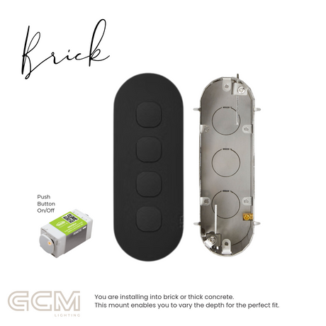 ZETR - 12 / Surface - Matte Black Switch 1 - 4 Gang
