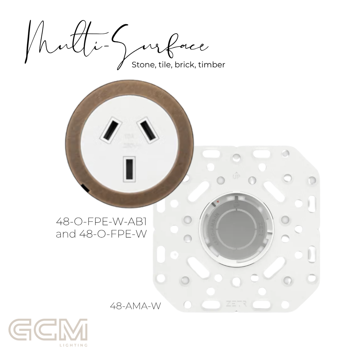 ZETR - 48 / Flush - Aged Brass Single Outlet