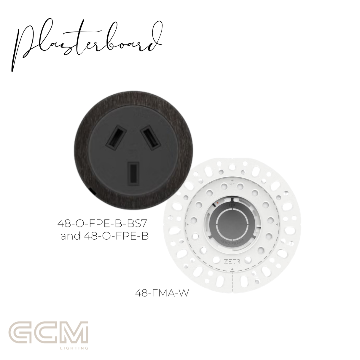 ZETR - 48 / Flush - Black Steel Single Outlet
