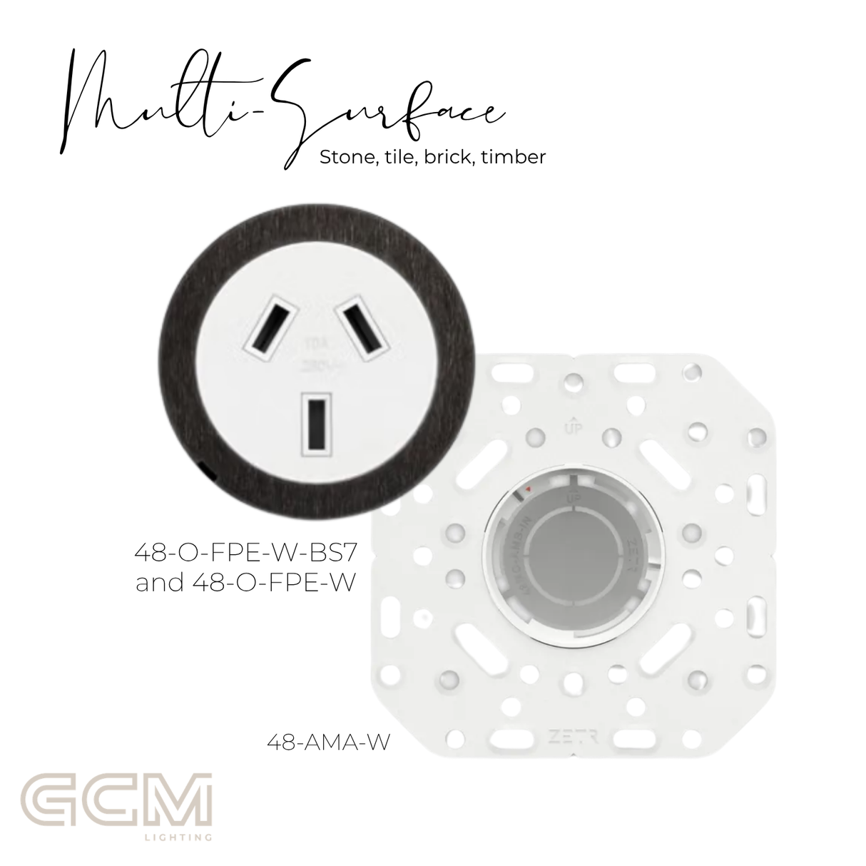 ZETR - 48 / Flush - Black Steel Single Outlet