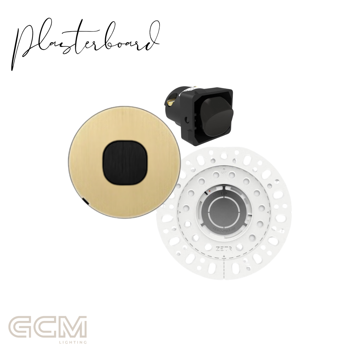 ZETR - 48 / Flush - Natural Brass & Black 1 Gang Isolation Switch