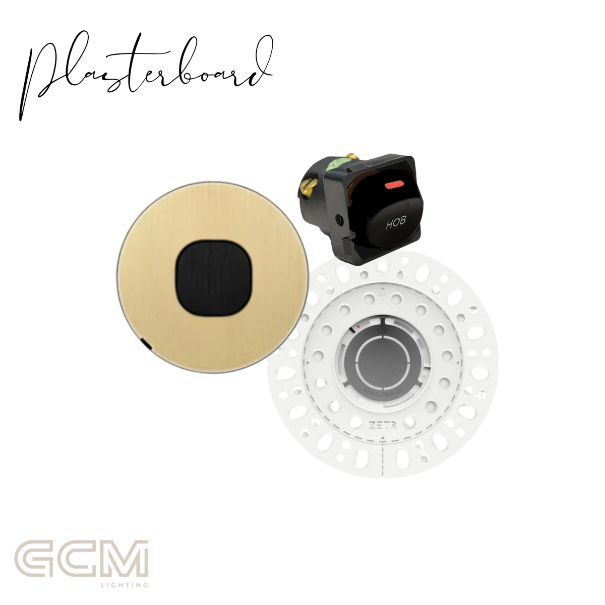ZETR - 48 / Flush - Natural Brass & Black 1 Gang Isolation Switch