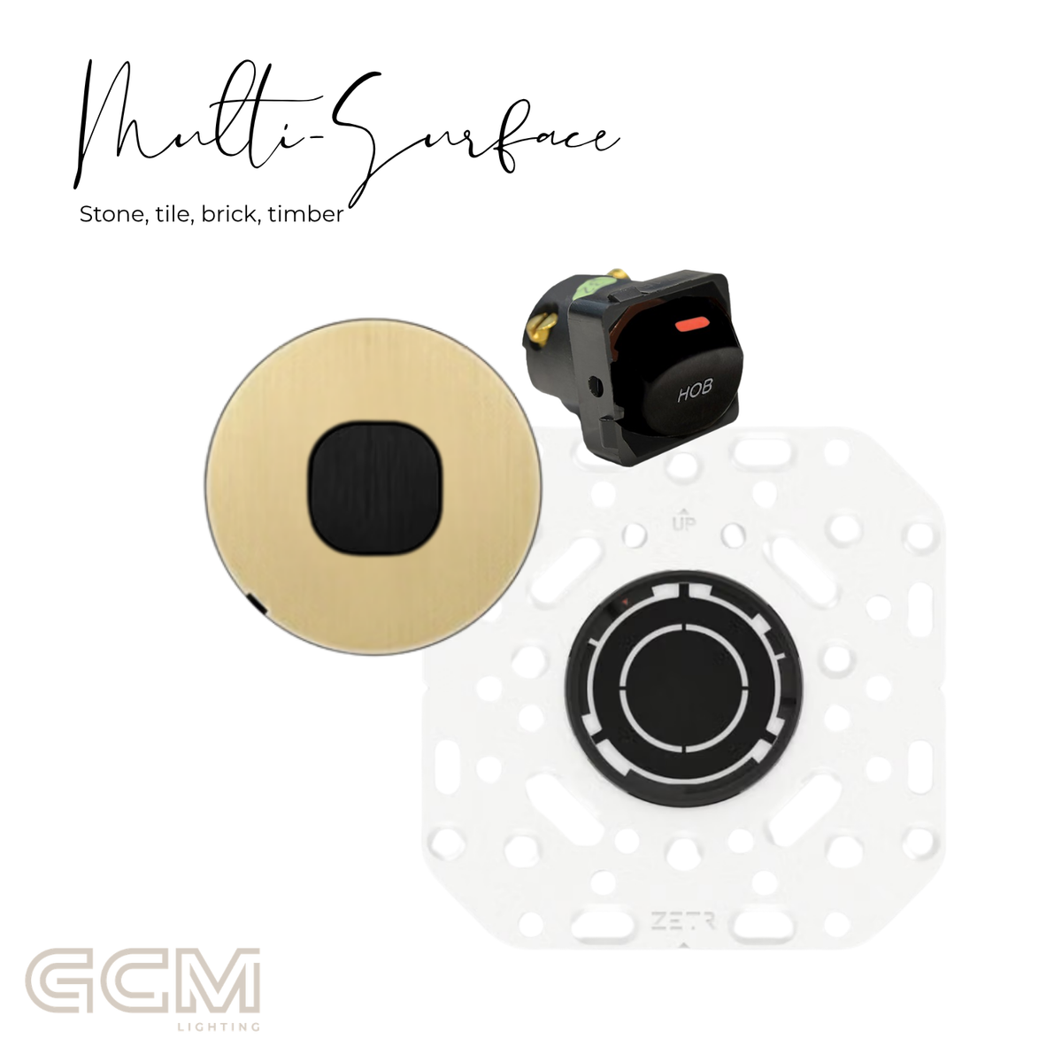 ZETR - 48 / Flush - Natural Brass & Black 1 Gang Isolation Switch