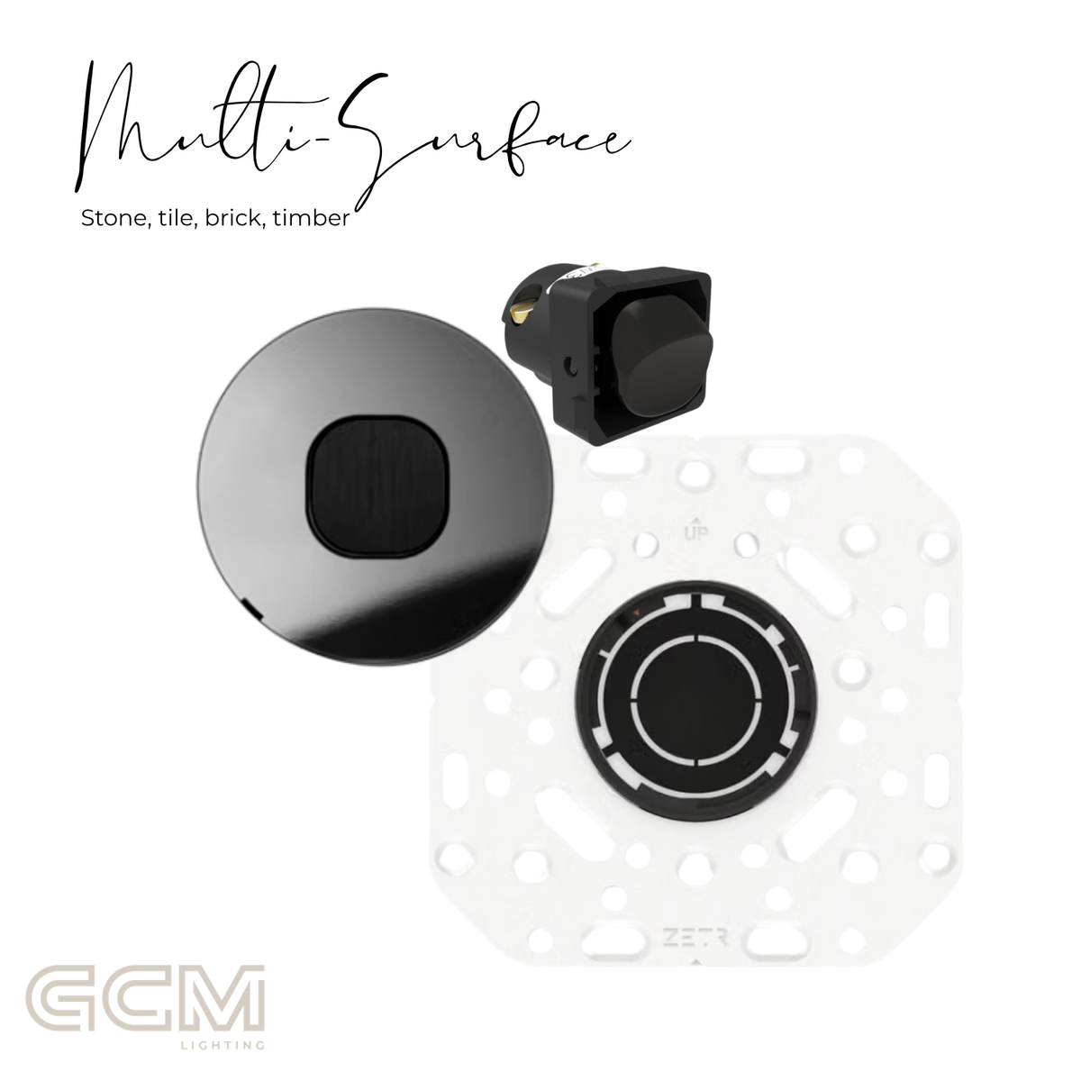 ZETR - 48 / Flush - Mirror Steel & Black 1 Gang Isolation Switch