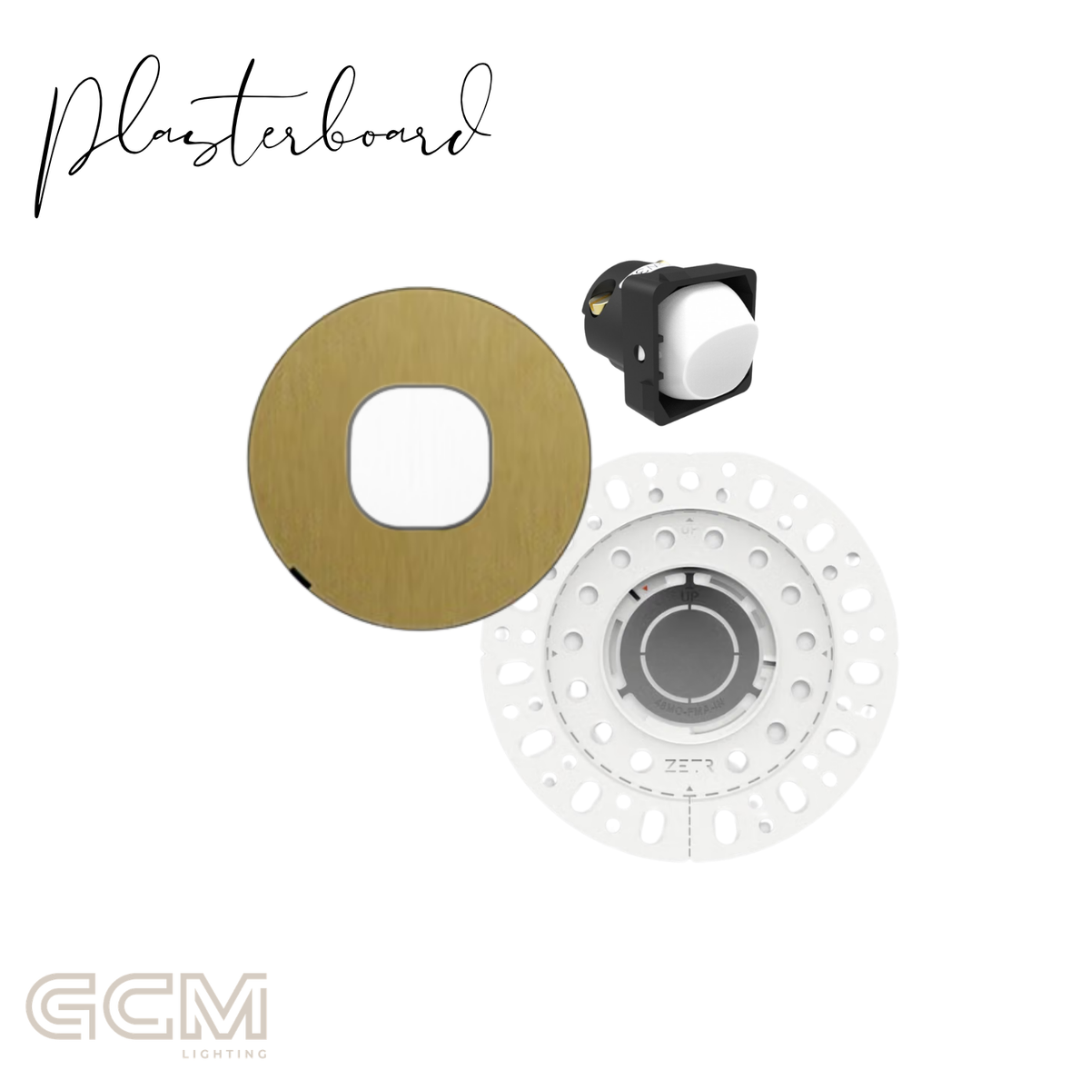 ZETR - 48 / Flush - Brass & White 1 Gang Isolation Switch
