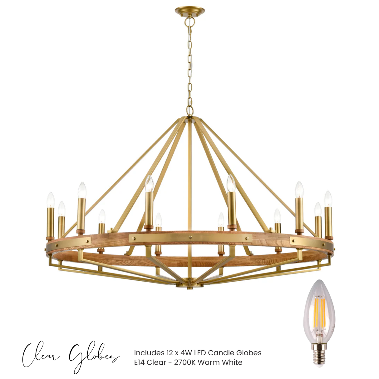 Macintyre Chandelier in Gold