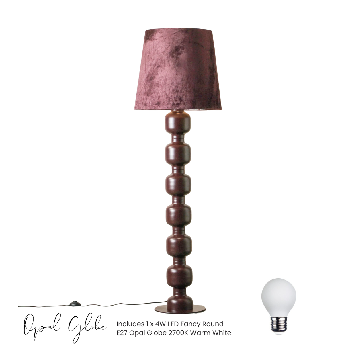Spool Floor Lamp in Plum