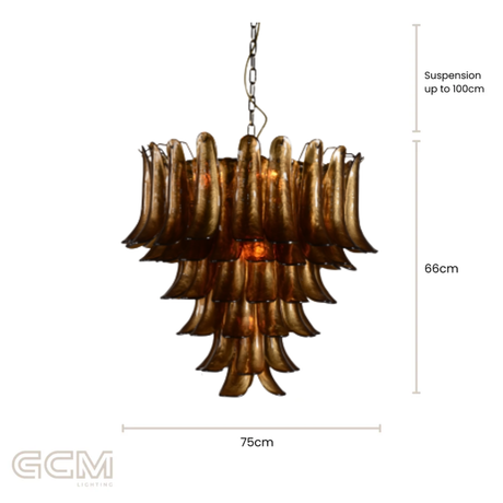 Josephine Amber Chandelier - Medium