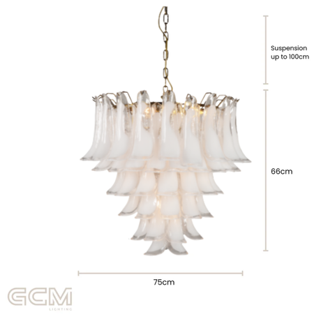 Josephine White Chandelier - Medium