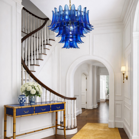 Josephine Peacock Blue Chandelier - Medium