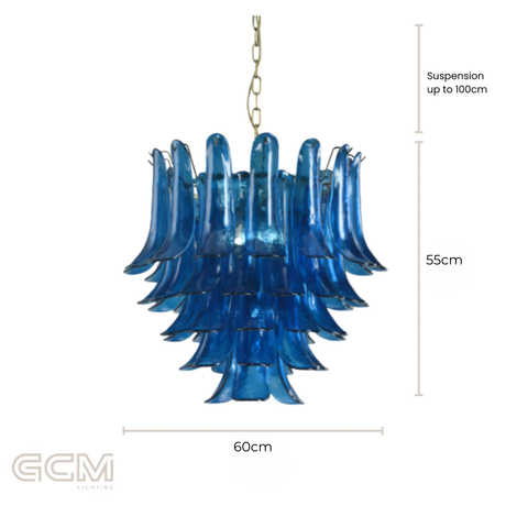 Josephine Peacock Blue Chandelier - Small