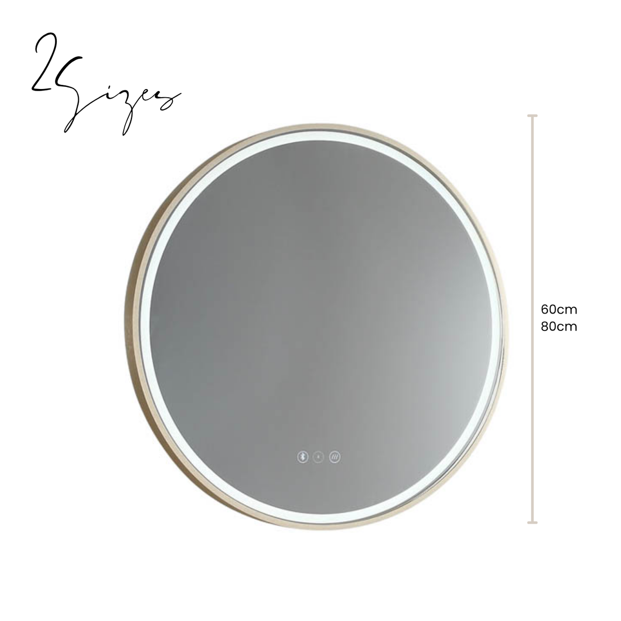 Sphere LED Mirror - Baltic Brass