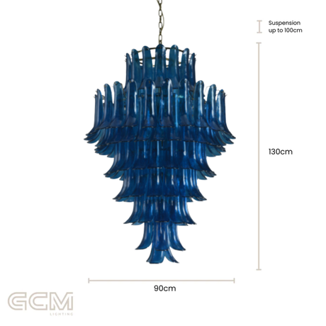 Josephine Peacock Blue Chandelier - Large