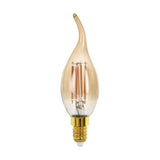 Golden Age - Amber Candle E14 Flame Look Globe