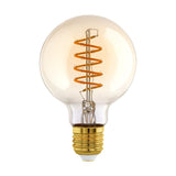 Amber G95 Ball E27 Spiral Filament Globe