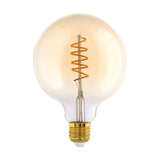 Amber G125 Ball E27 Spiral Filament Globe