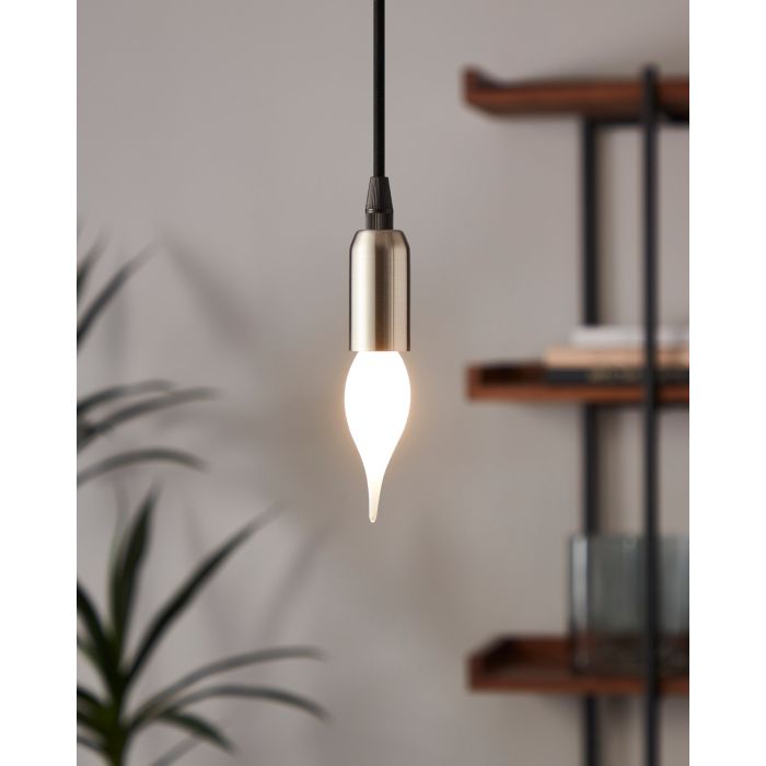 Candle E14 Flame Look Globe - frosted warm white