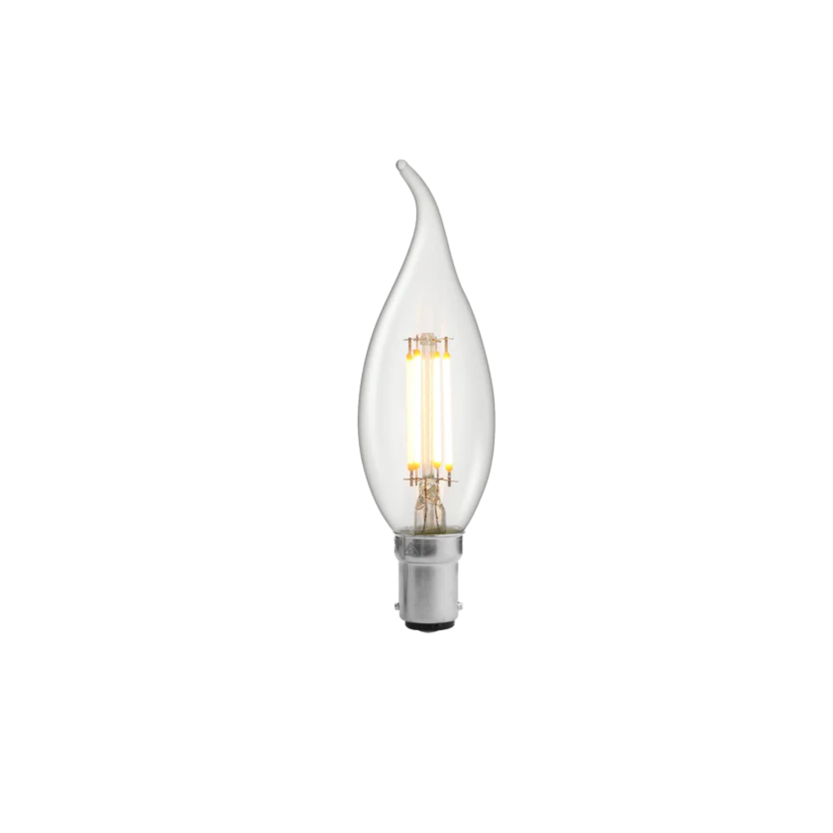 Candle B15 Flame Tip Globe - clear - 4000K neutral white