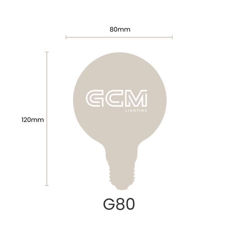 Amber G80 Ball E27 Spiral Filament Globe