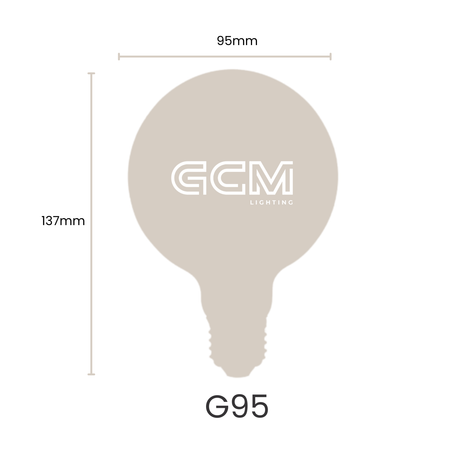 Amber G95 Ball E27 Spiral Filament Globe