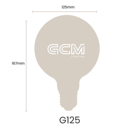 Amber G125 Ball E27 Spiral Filament Globe