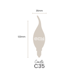 Candle E14 Flame Tip Globe - clear warm white