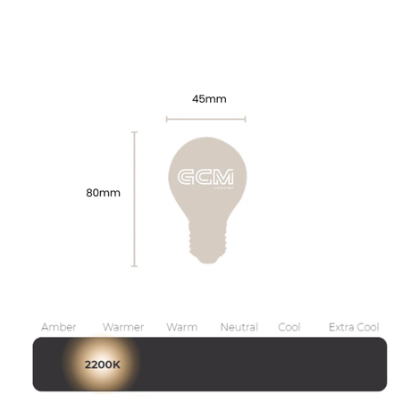 G45 Fancy Round 1W Vintage E27 LED Filament Globe