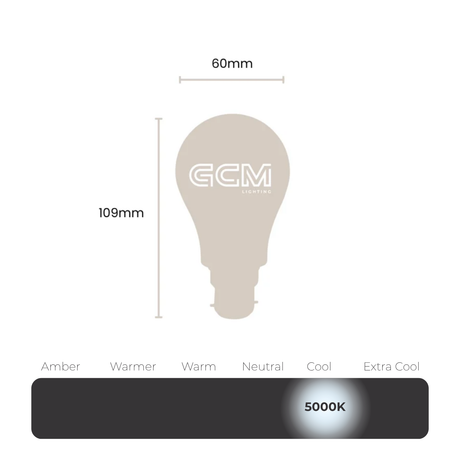 A60 GLS LED B22 Opal Globe -  neutral daylight