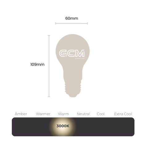 A60 GLS LED E27 Opal Globe -  warm white