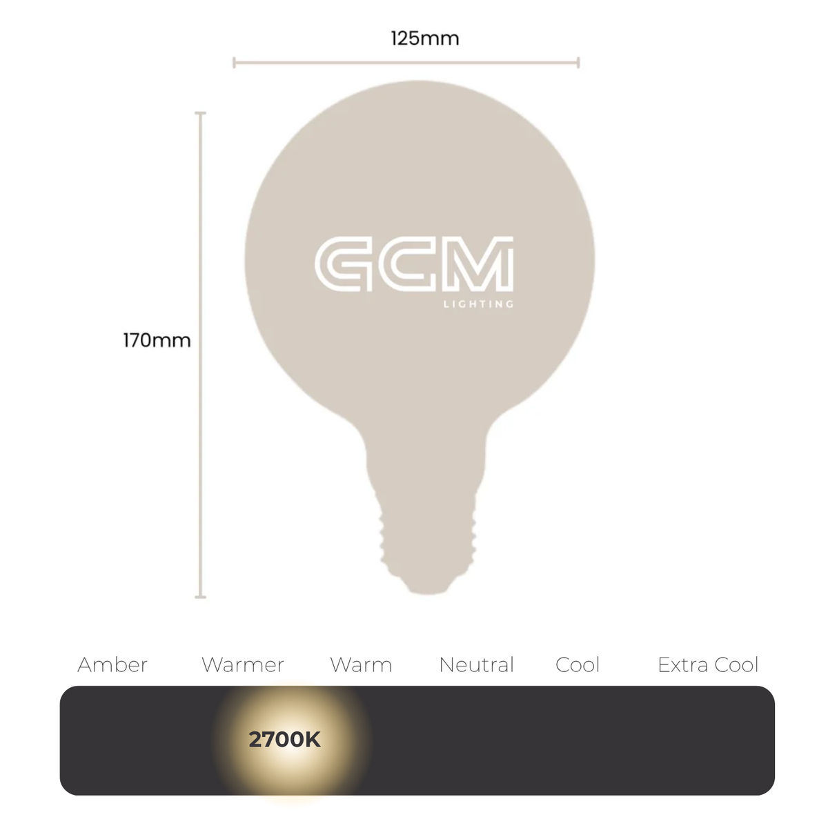 G125 Vintage Retro Opal Round LED E27 Globe